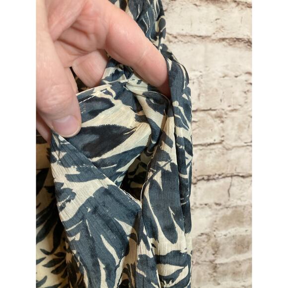 Sophie & Hailee Midi Dress Womens Large Midnight Blue Palm Tree Tropical Print - Picture 16 of 16